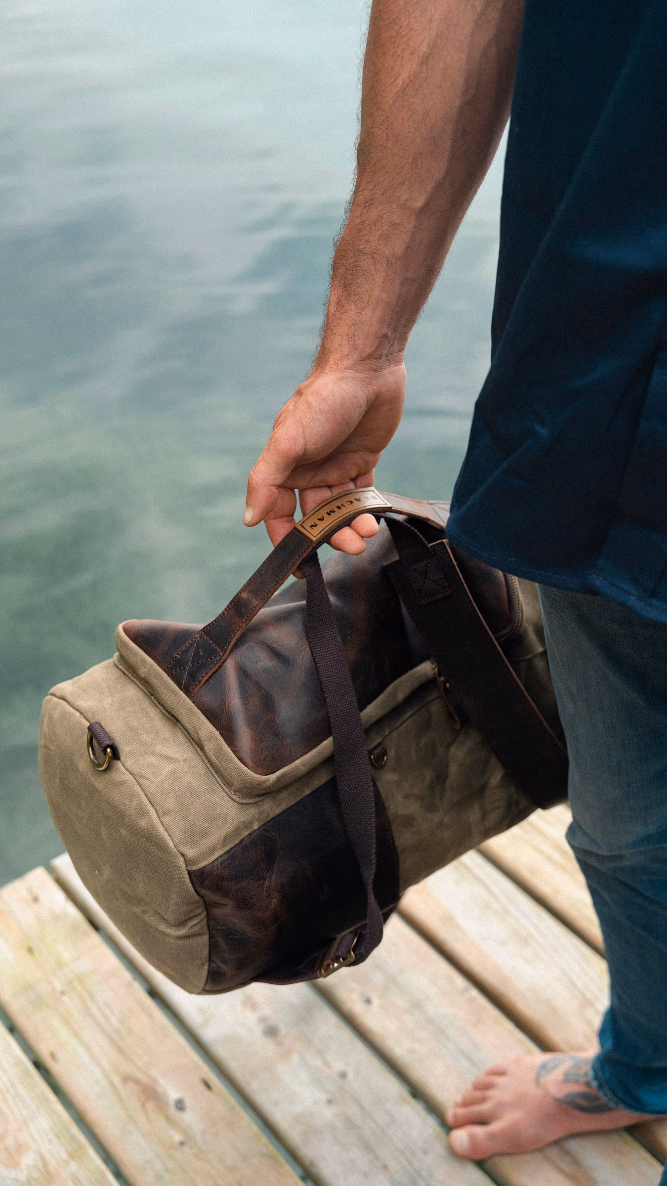 The bag carried low over the water