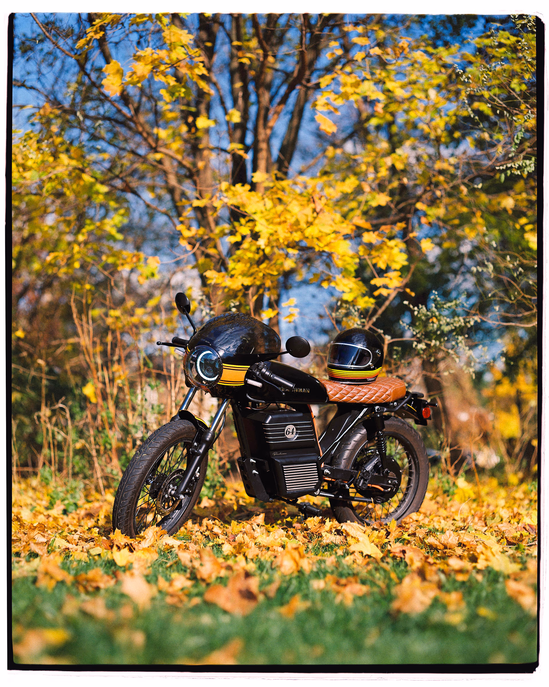 Parked in the yellow-leafed park