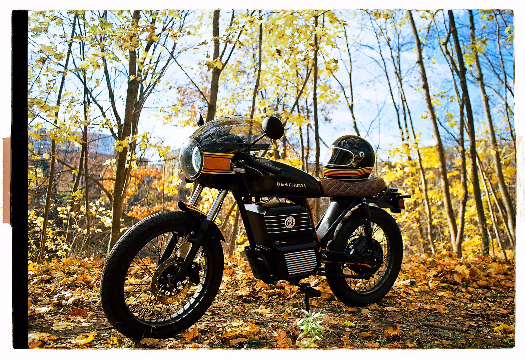 The bike deep in the autumn woods