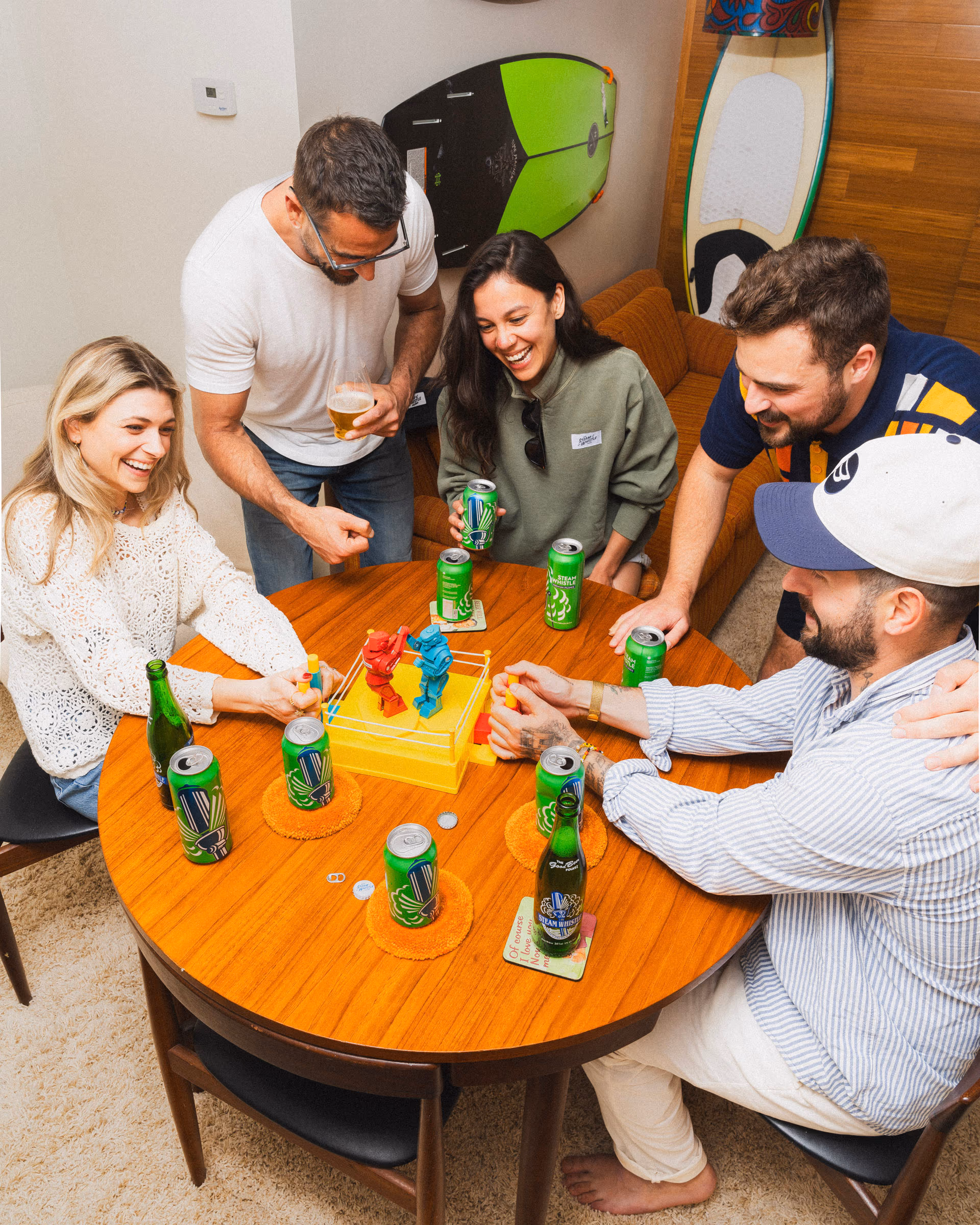 A table game getting competitive, pilsners in play