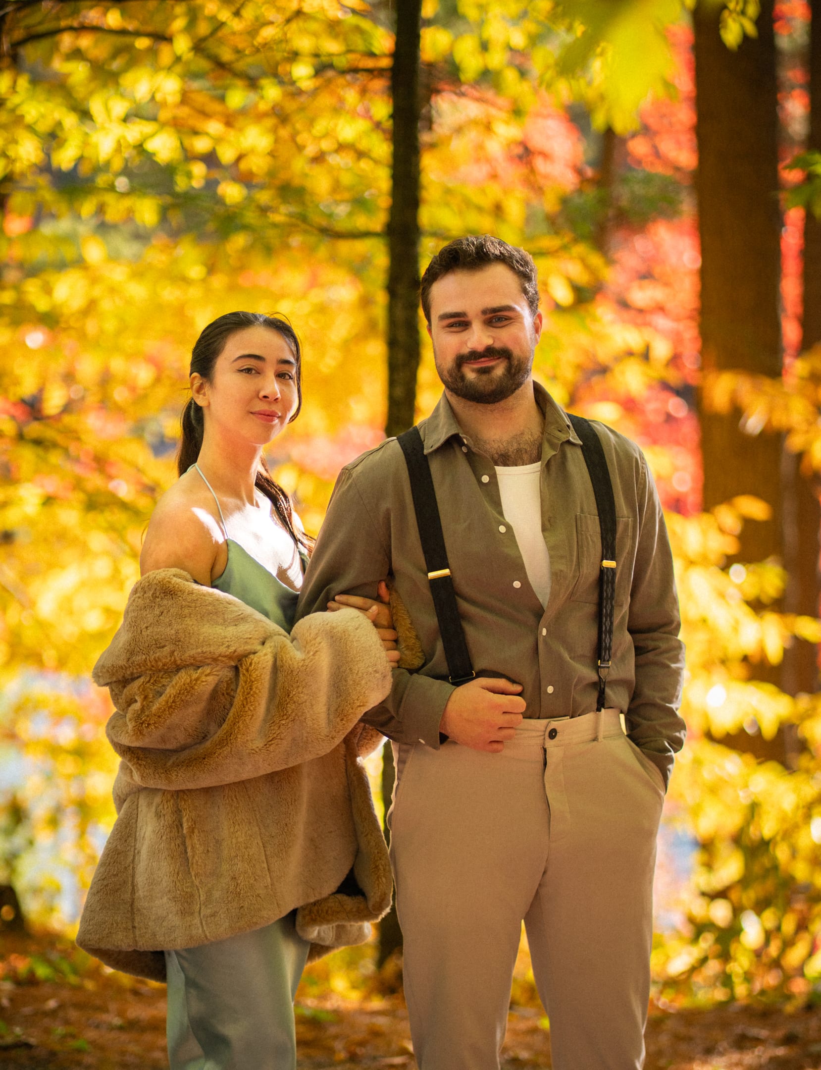 A close, warm portrait of the couple