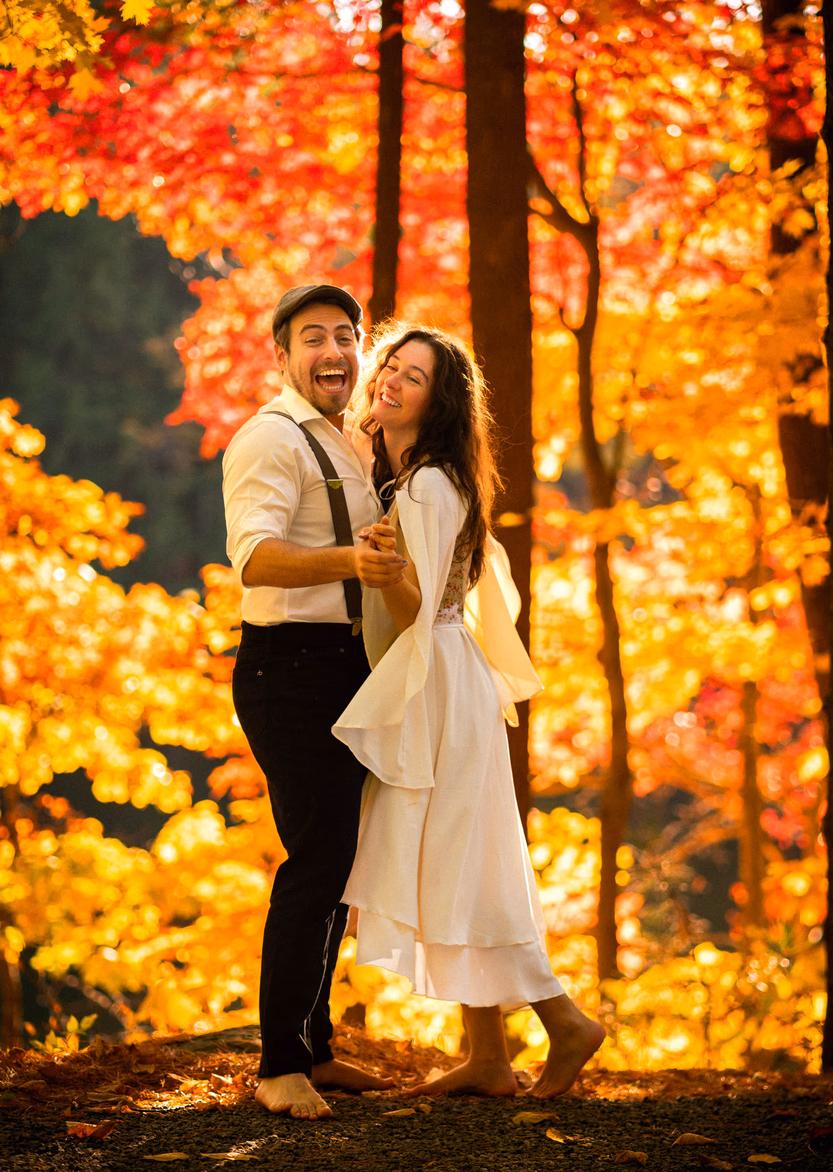 A burst of laughter in the last of the light