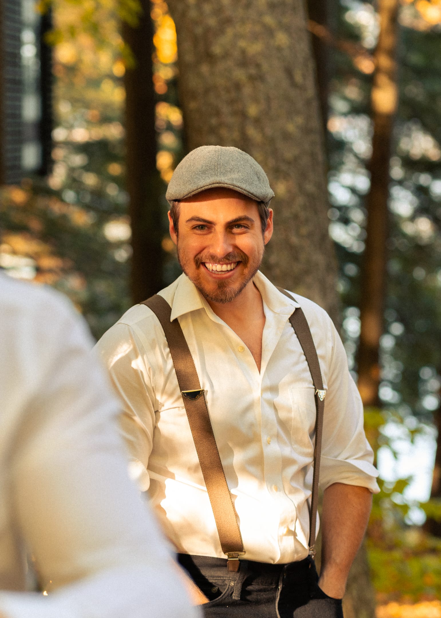A portrait of the couple in golden light