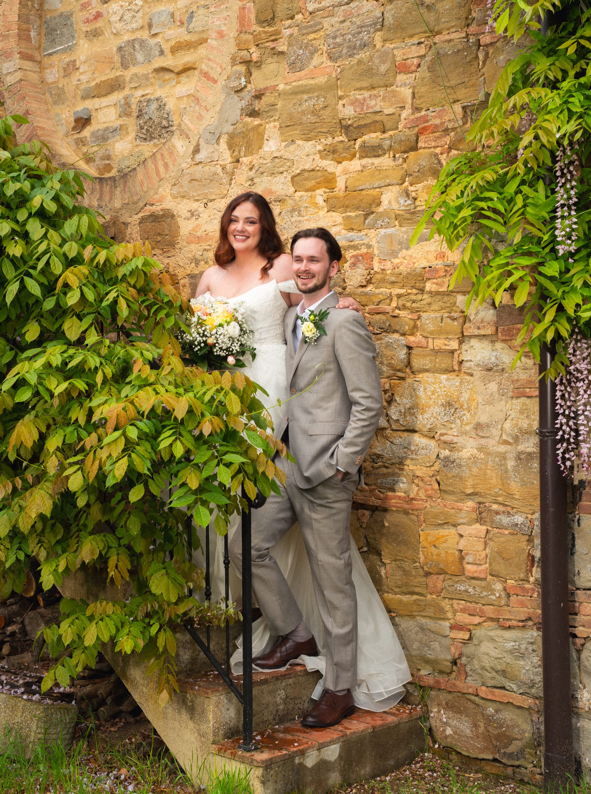 A tender portrait of the couple in soft afternoon light